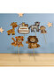 Set of 6 Cake Decorations Toothpicks for Safari Animals
