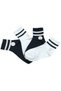 Unisex Striped Black and White Color Cotton 4 Pairs College Tennis Socks