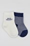 Organic Baby Kids Seamless 2-Piece Big Heart Combed Cotton Socks - 4