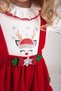 Girl's Long Sleeve Snow-Themed Winter Red Salopet Dress (2-3-4-5 Years) - 4
