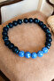 Blue Patterned Varasite Stone Matte Onyx Stone Bracelet Original Natural Stone Men's Bracelet Women's Bracelet - 4