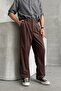 Men's Pleated Baggy Fit Velvet Trousers