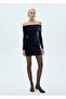 Off Shoulder Velvet Dress - 2