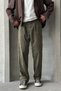 Men's Pleated Baggy Fit Velvet Trousers