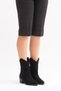 Merita Real Leather Women's Western Boots Black Suede - 4