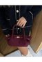 Belt Detail Mini Nubuck Bag Burgundy