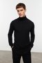 Men's Black Turtleneck Merino Wool Sweater