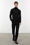 Men's Black Turtleneck Merino Wool Sweater - 2