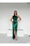 New Season Single Sleeve Satin Fabric Flat Deyatli Long Dress 582856   745 - 5