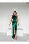 New Season Single Sleeve Satin Fabric Flat Deyatli Long Dress 582856   745 - 4