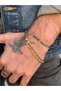 Cuba Chain Gold Color Stainless Steel Men's Bracelet - 5