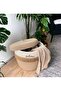 Wicker Cotton Tv Blanket Basket with Lid Decorative Basket Organizer - 3