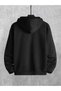 Dream Maker Text Sweatshirt Zippered Cardigan - Black Printed Oversize Pocket Winter Hoodie - 2