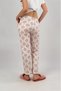 Women's Pocketed Cotton Elastic Waist Ribbon Patterned Pajama Bottom Burgundy Shawl - 8