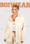 Women's Beige Big Spider Sweatshirt Zippered Cardigan - Beige Printed Oversize Pocketed Loose Fit Hoodie - 2