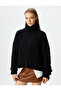 Turtleneck Hair Knit Textured Knitwear Sweater - 3
