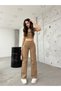 Women's Mink Wide Leg Palazzo High Waist Trousers - 5