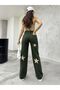 Flocked Star Printed Wide Leg Straight fit Wide Leg Jeans - 3