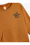Sweatshirt with Printed Kangaroo Pocket, Long Sleeves, Crew Neck, Ribbed Cotton - 3