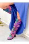 Pusı Colored Snakeskin Bellows Below the Knee Boots - 6