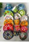 Decorative 6-Person Elegant Tulip Tile-Designed Fully Handmade Coffee Cup and 10 cm Sauce Dish