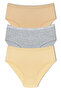 3-Piece Cotton High Waist Large Size Women's Panties