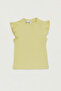 Corded Fabric Sleeve Ruffled Girl's T-shirt
