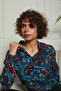 Nuevoo Women's Blue Paisley Patterned Viscose Shirt - 4