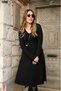 Women's Stylish Loose Long Sleeve Midi Black Dress - 2