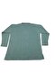 Women's V-Neck Button Detail Thick Knitwear Mother Bluz - 3