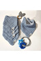 100% Cotton 8 Layers Muslin Fabric Set of 5 Baby Bibs/Mouth Wipes with Three Snaps - 3