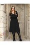 Women's Stylish Loose Long Sleeve Midi Black Dress - 4