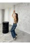 Women's Loose Fit Faded Effect Straight Fit Baggy Jeans - 7