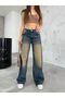Women's Loose Cut Pale Effect Straight Fit Baggy Jeans - 2