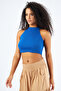 ساكس اللون الأزرق Camisole CROP - 3