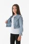 Pearl Detailed Pocketed Girls' Crop Denim Jacket - 2
