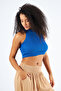 ساكس اللون الأزرق Camisole CROP - 6
