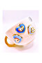24K Gold Embellished Evil Eye Mug, Heart Mug, Handmade Mug, Heart Mug, Evil Eye Mug, 250 ml