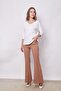 Women's V-Neck Off-The-Shoulder Capri Three-Quarter Sleeve Lightweight Lycra Fabric Blouse-White