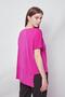 Women's Stretch Fabric Crepe Fabric Boat Neck Drop-Shoulder Asymmetrical Blouse - Magenta - 7