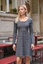 Women's Plaid Patterned Winter Skirt Knee-Length Dress-Anthracite - 2