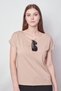 Women's Boat Neck Off-Shoulder Wrinkle-Free Span Blended Stylish T-Shirt Blouse-Dark Beige - 2