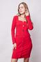 Women's Lycra Crepe Fabric Square Collar Long Sleeve Front Buttoned Office Jacket Dress-Red - 6
