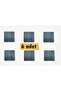 6 Pieces Anthracite Square Point Patterned Faux Leather Coasters Anti-Slip, Water Absorbent 1.2 mm Thickness