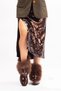 Reina Women's Boots Brown Crocodile Leather Fur - 5