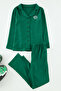 Emerald Green Girls' Patterned Mini Me Mother-Daughter Pajama Set - 6