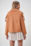 Women's Cinnamon Double Breasted Collar Button Detailed Unlined Jacket Alc-X12686 - 6
