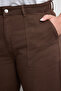 Kahverengi Yüksek Bel Geniş Paça %100 Pamuk Non-Stretch Büyük Beden Wide Leg Jeans TBBAW25CJ00001 - 4