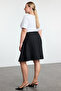 Black Rose Patterned Knitted Large Size Skirt - 5