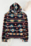 Lacivert Unısex Oversize/Geniş Kesim Desenli Şerpa Polar/Peluş Kapüşonlu Sweatshirt TMNAW25SW00147 - 6